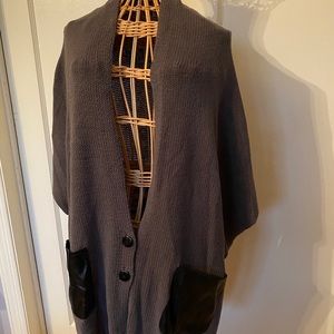 LOFT Sweater with Fux Leather Detail